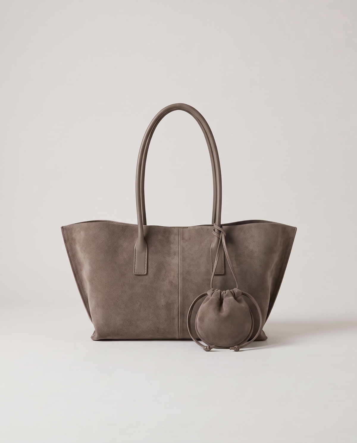 Noce tote in grey, front view