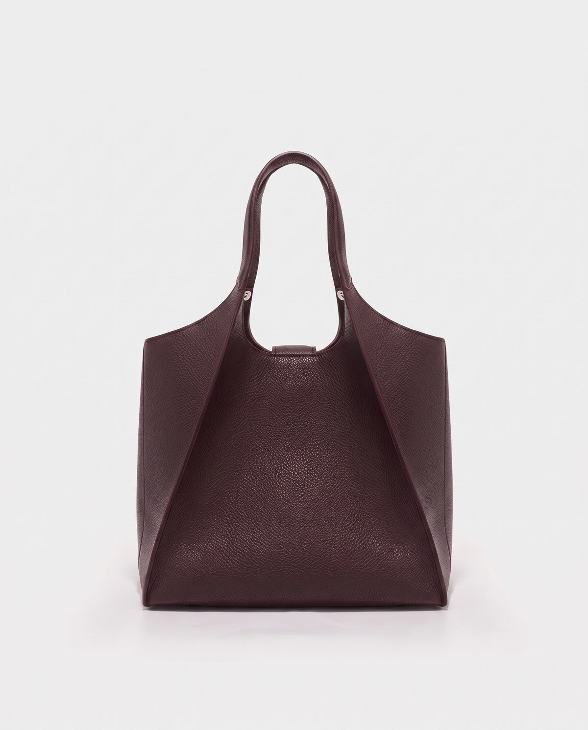 Onda leather tote in Burgundy – back view