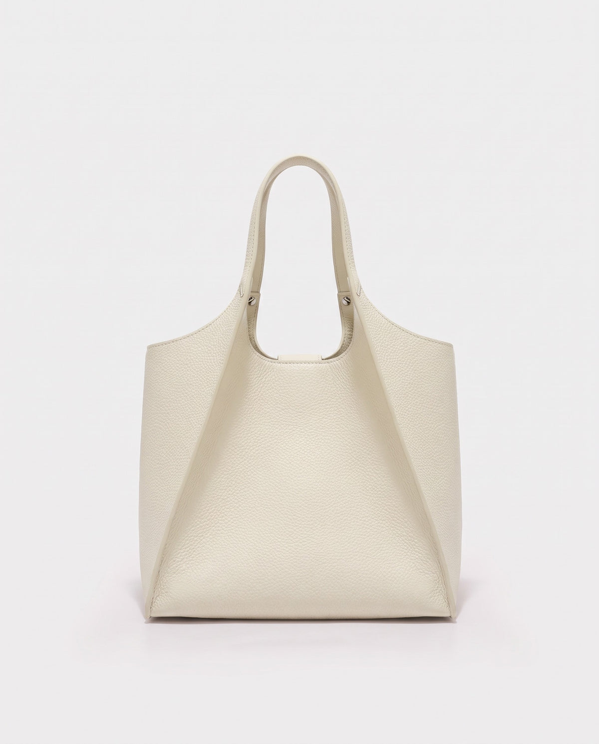 Onda leather tote in Ivory – back view