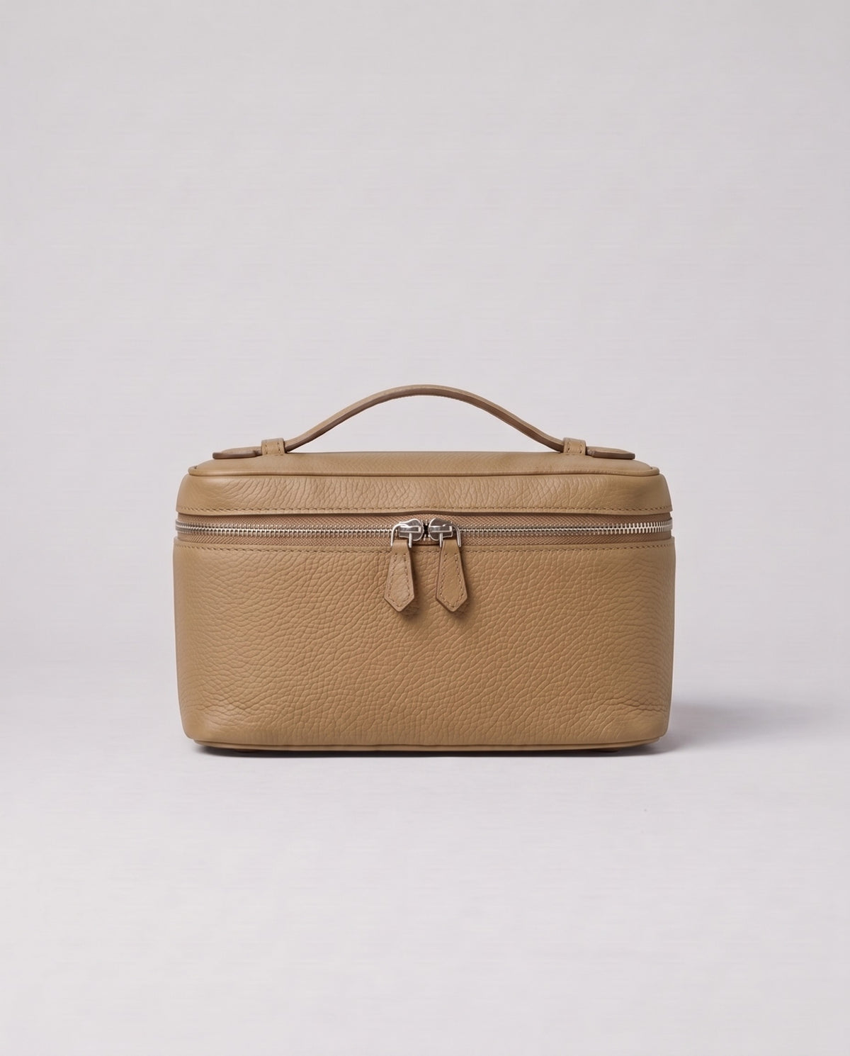 Valentina Orvieto Small top-handle bag in Stone leather, front view