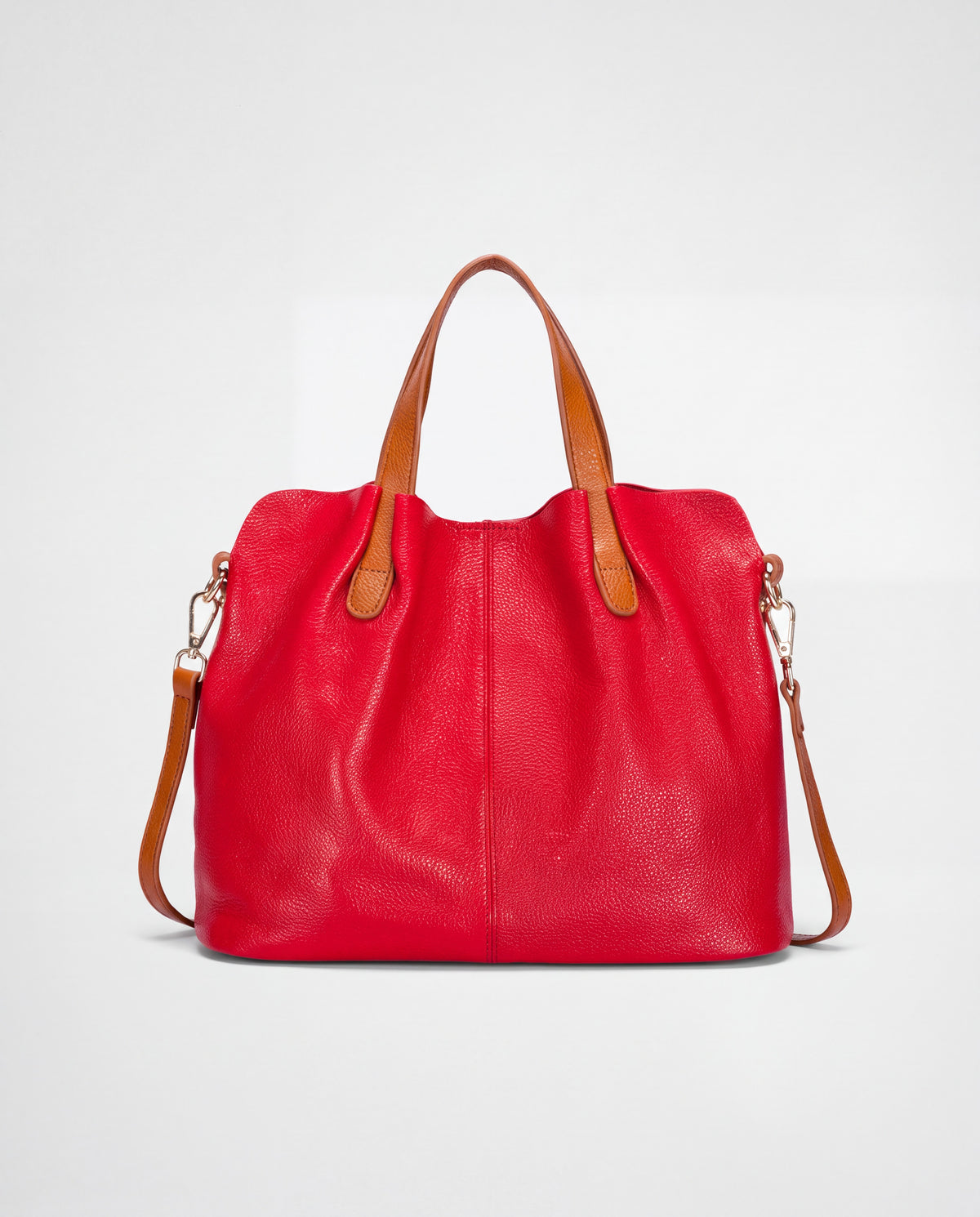 Soft Leather Tote Bag bag in Red – front view
