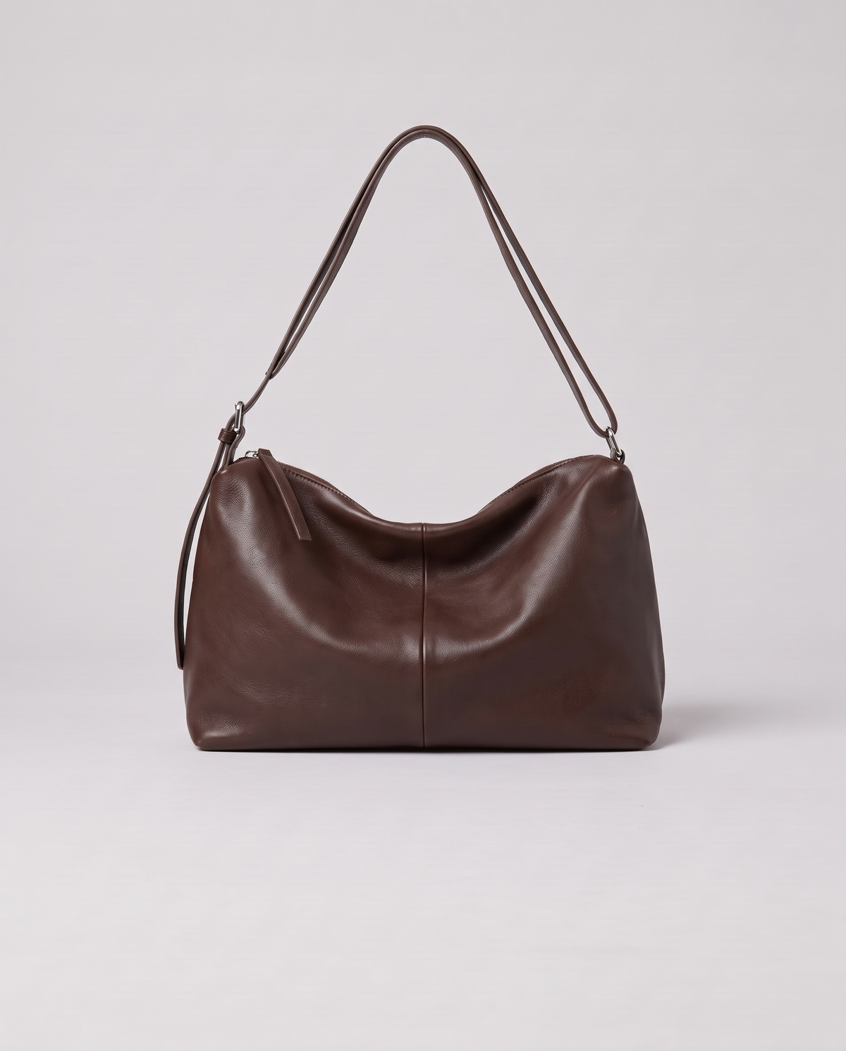 Valentina Velluto Small bag in Chocolate, front view