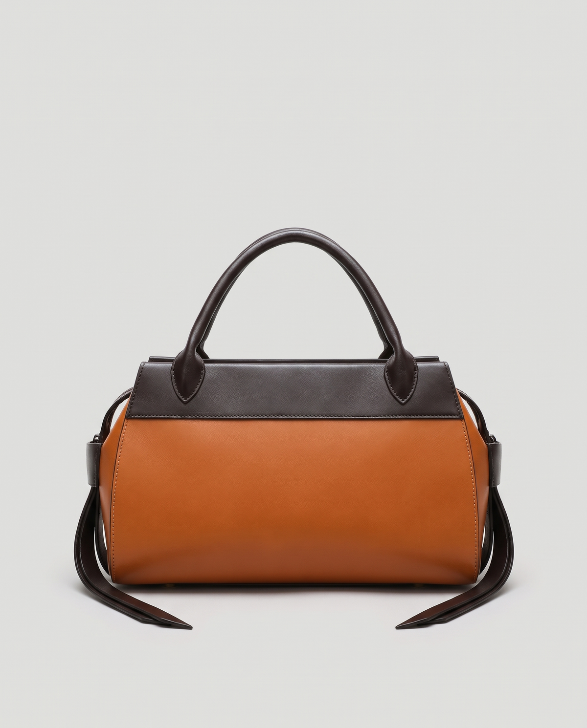 Patina two-tone leather handbag in Brown – front view