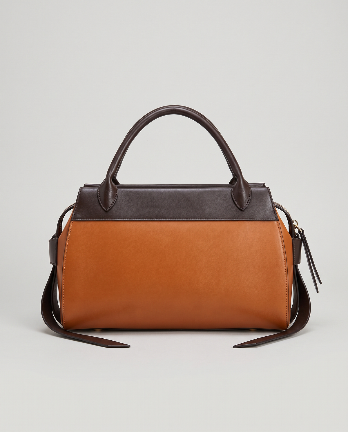 Patina two-tone leather handbag in Brown – back view