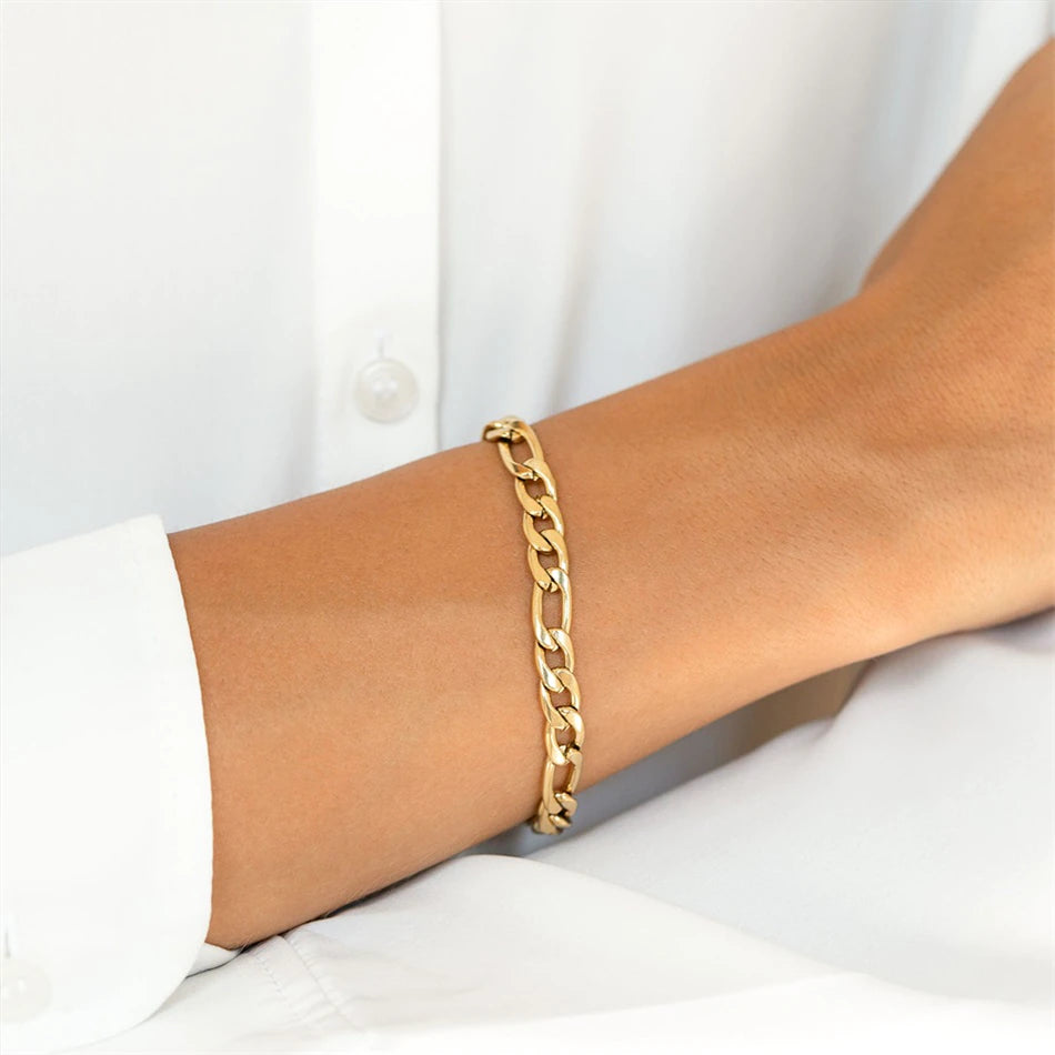 Gold Figaro Link Bracelet
