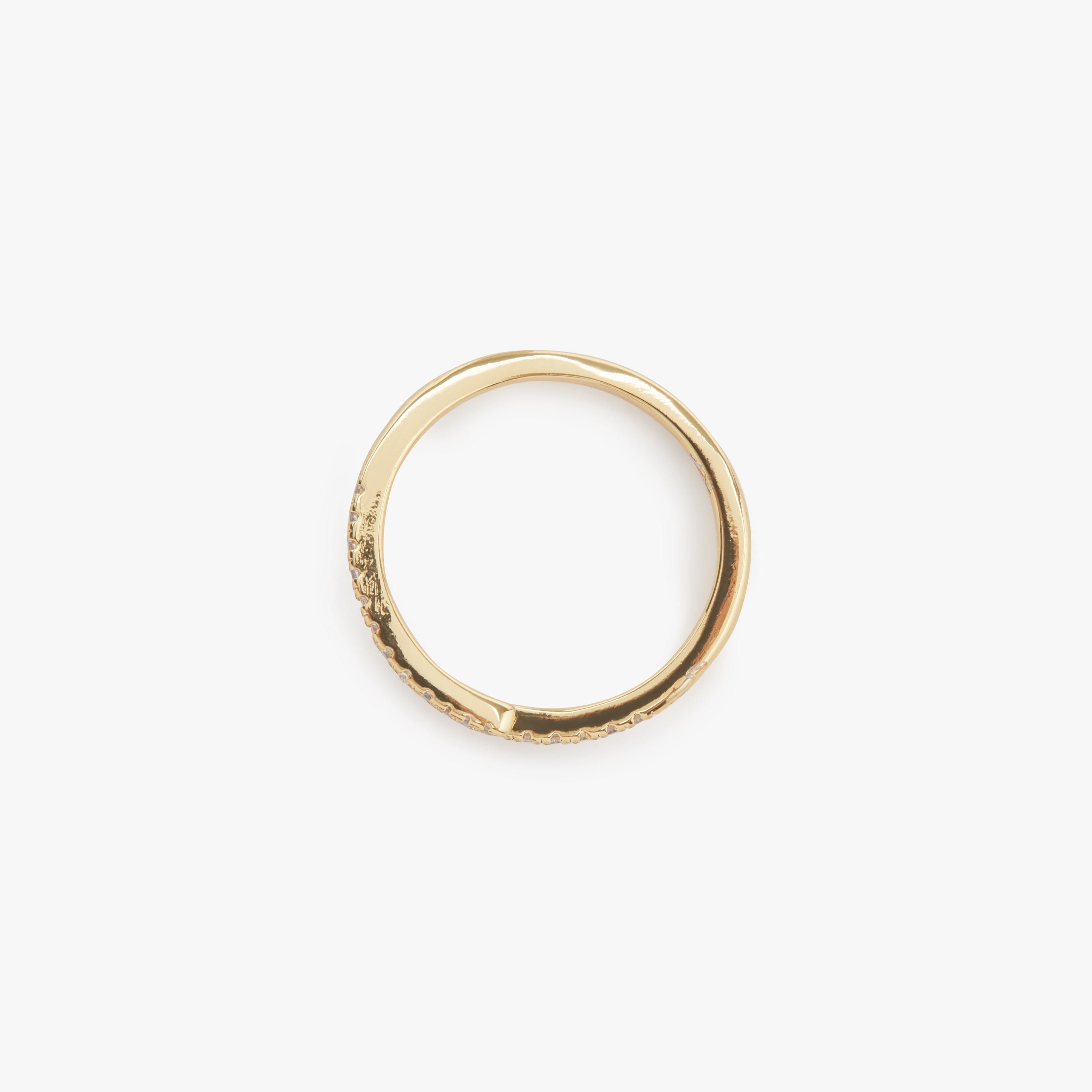 One Size Gold Ring with Diamonds
